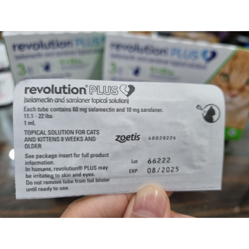 Revolution Plus Green Cat Obat Kutu Kucing HARGA PER 1 TUBE Fresh pack