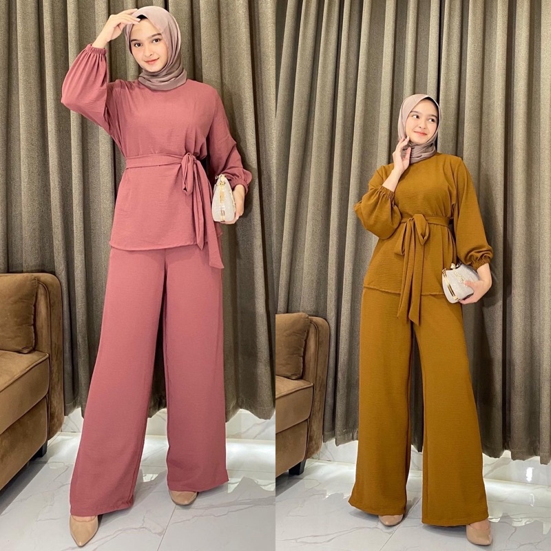 EIRA SETELAN CRINCLE WANITA // SARAH ONE SET CRINCLE TALI