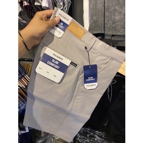 Celana Chinos pendek pria pull&bear premium celana pull and bear