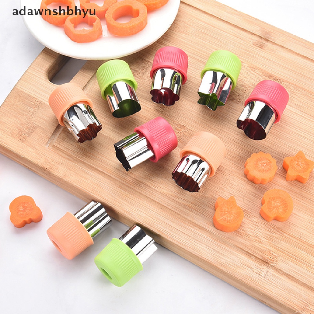 Adawnshbhyu 3Pcs/set Bintang Bentuk Kelinci Sayuran Buah Pemotong Gagang Plastik Portable Alat Masak Stainless Steel Fruit Cutg Die Gadget Dapur ID