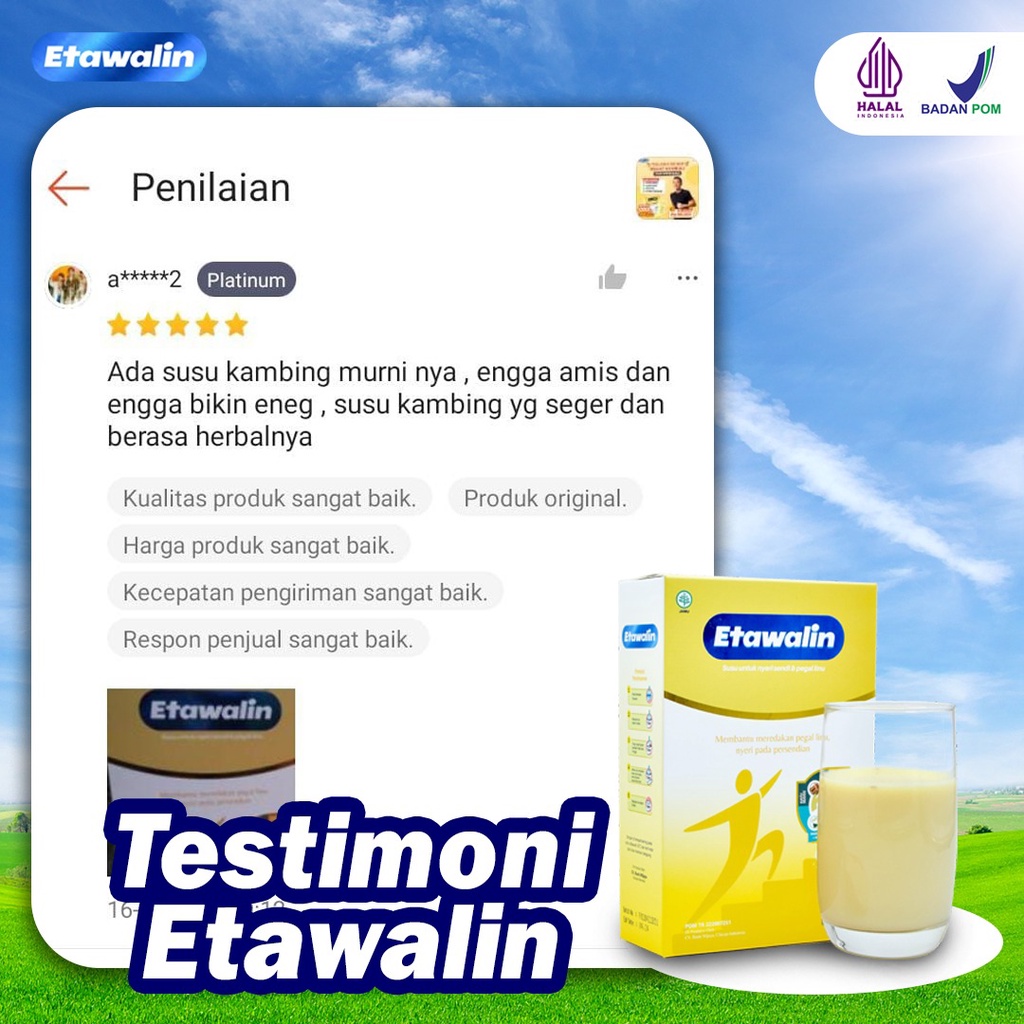 Etawalin – Susu Kambing Etawa Atasi Nyeri Sendi Tingkatkan Kepadatan &amp; Kesehatan Tulang Sendi Anti Asam Urat Rematik Reumatik Cocok Untuk Lansia