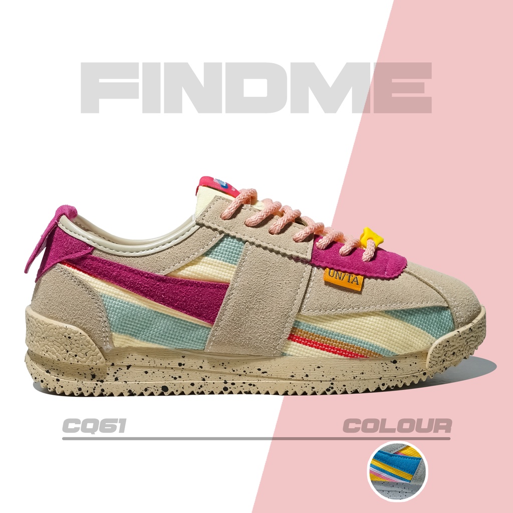 SNEAKERS WANITA BERWARNA AESTHETIC ALA CEWEK CUEK TAPI KUE KUE BAHAN CANVAS COMBI RUBBER IMPORT CQ61