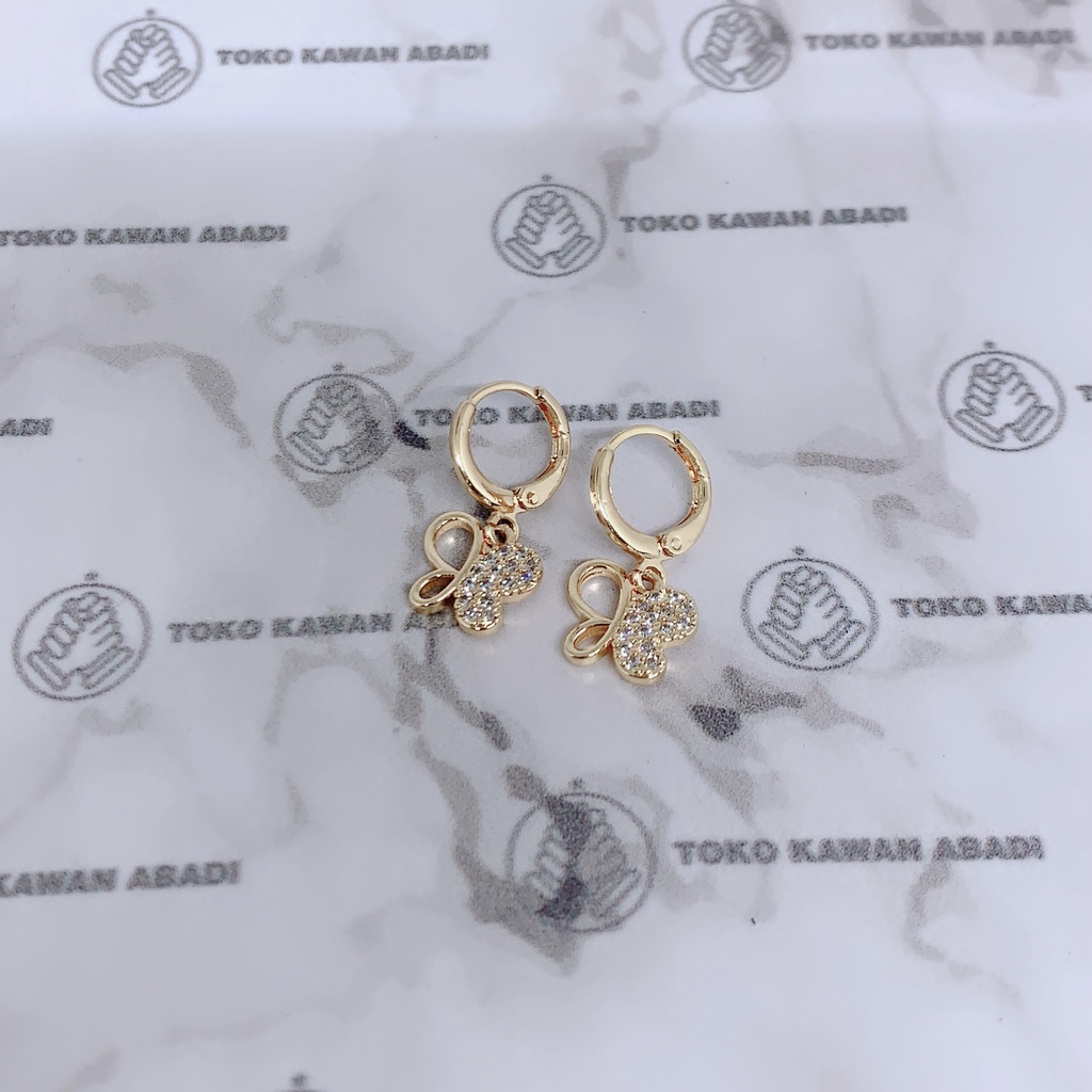 Anting Xuping Gold Perhiasan Fashion Wanita Permata Sabit *12