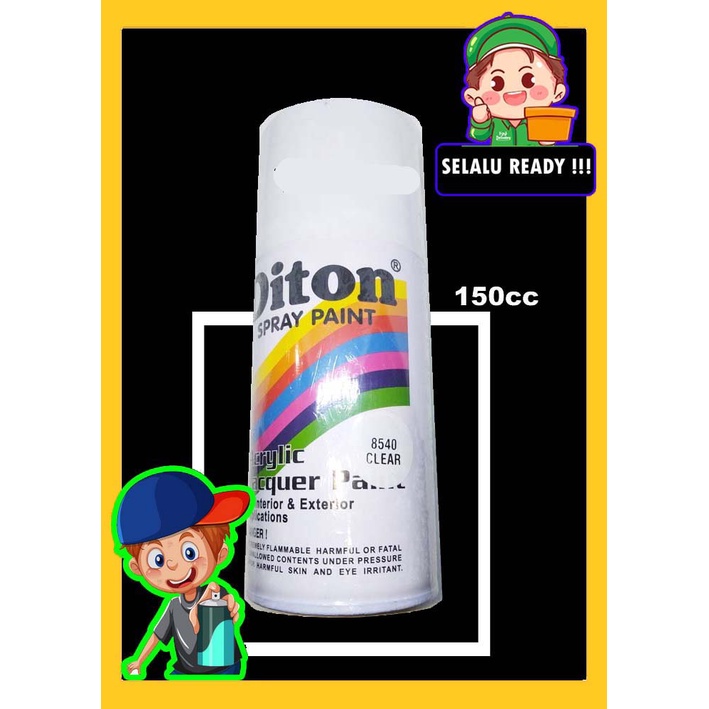 Diton Clear 8540 Cat Semprot 150cc Diton Aerosol Paint 150cc Cat Spray Clear Pilok Vernis Kilap Glos