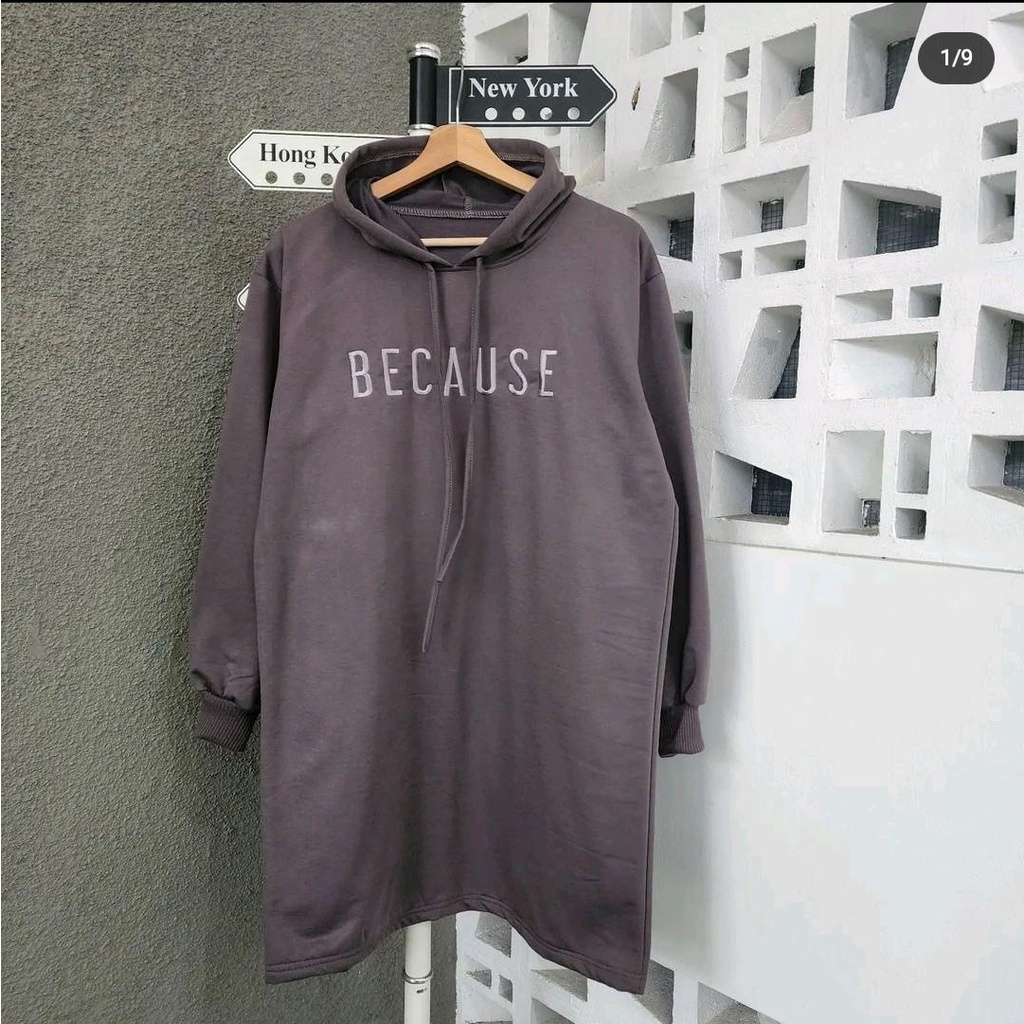 (COD) HOODIE BECAUSE BORDIR LOONG