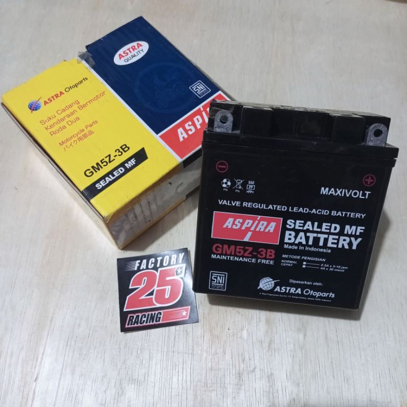 AKI ACCU KERING MOTOR ASPIRA GM5Z-3B SUZUKI RC110 CRYSTAL TORNADO GS GX SHOGUN KEBO NEW R 110 SMASH