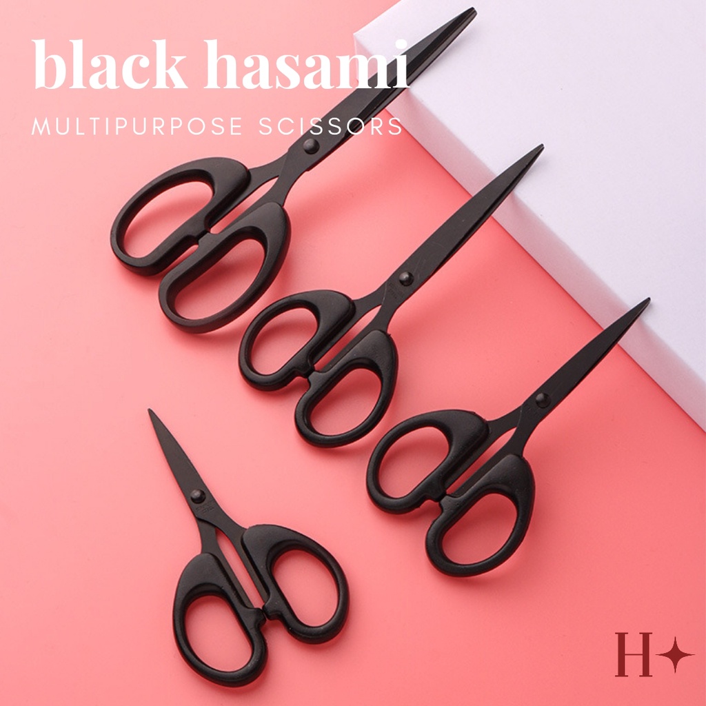 

H✦ BlackHasami Gunting Warna Hitam Multifungsi Serbaguna Kertas Scrapbook Tajam