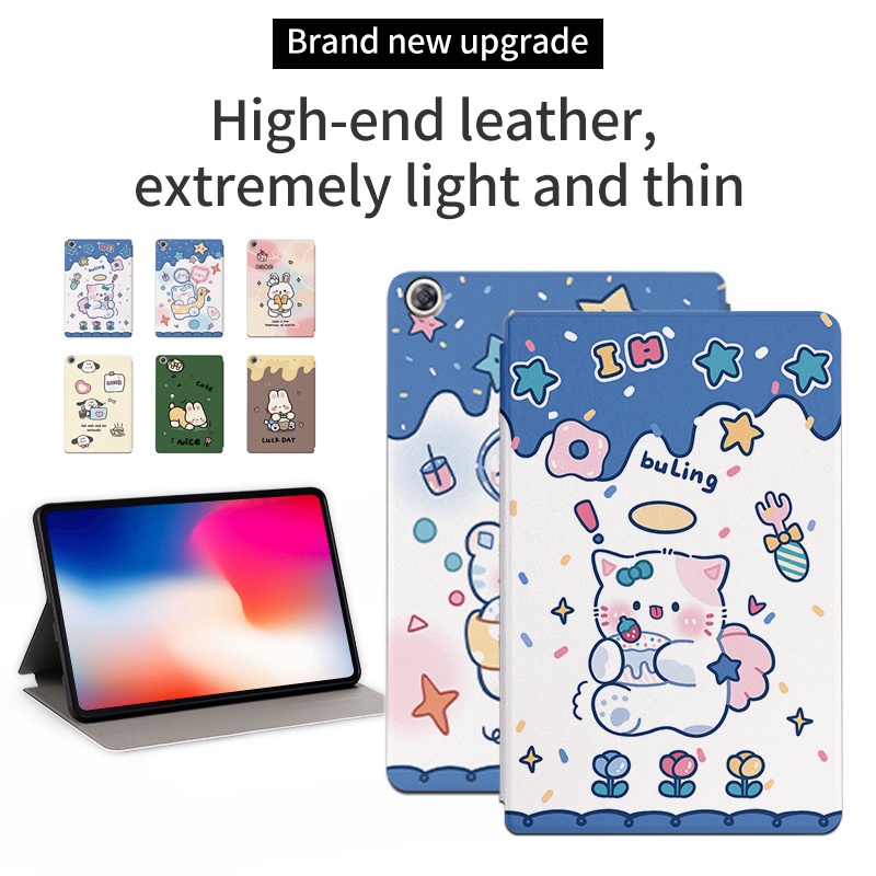 Untuk Huawei MediaPad M5 Lite8 8.0 &quot;2019 JDN2-L09/M5 8.4&quot; 2018 SHT-AL09/W09 Honor Tab5 JDN2-W09 Fashion Tablet Case Pelindung Motif Kartun Lucu Casing Flip Stand Cover