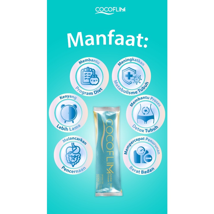 Cocoflim Fiber 1 Box Minuman Kesehatan Detox &amp; Diet isi 15 Sachets/1 Pouch ( 7 sachet )/isi 3 Sachet