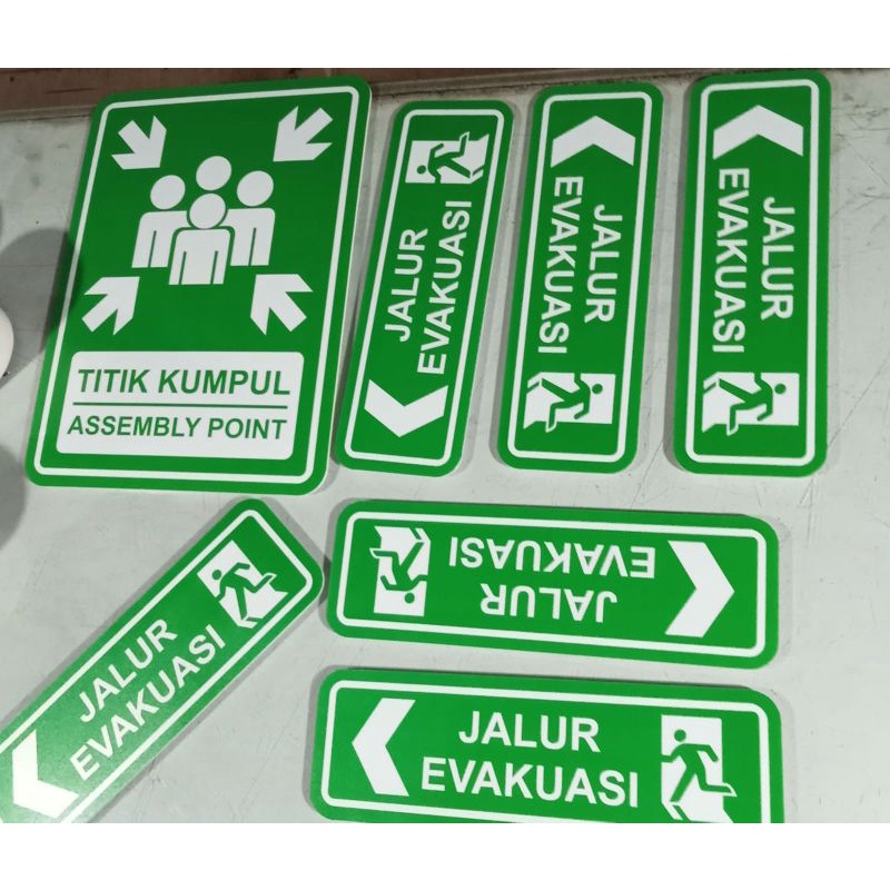 

jalur evakuasi titik kumpul petunjuk tanda akrilik sign signage peringatan