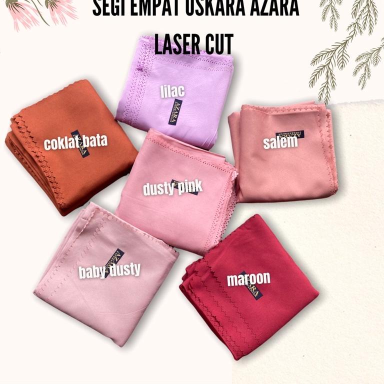 Harga Grosir Segiempat LASER CUT OSKARA AZARA Voal miracle Plain Azara | hijab segi empat OSKARA MAS