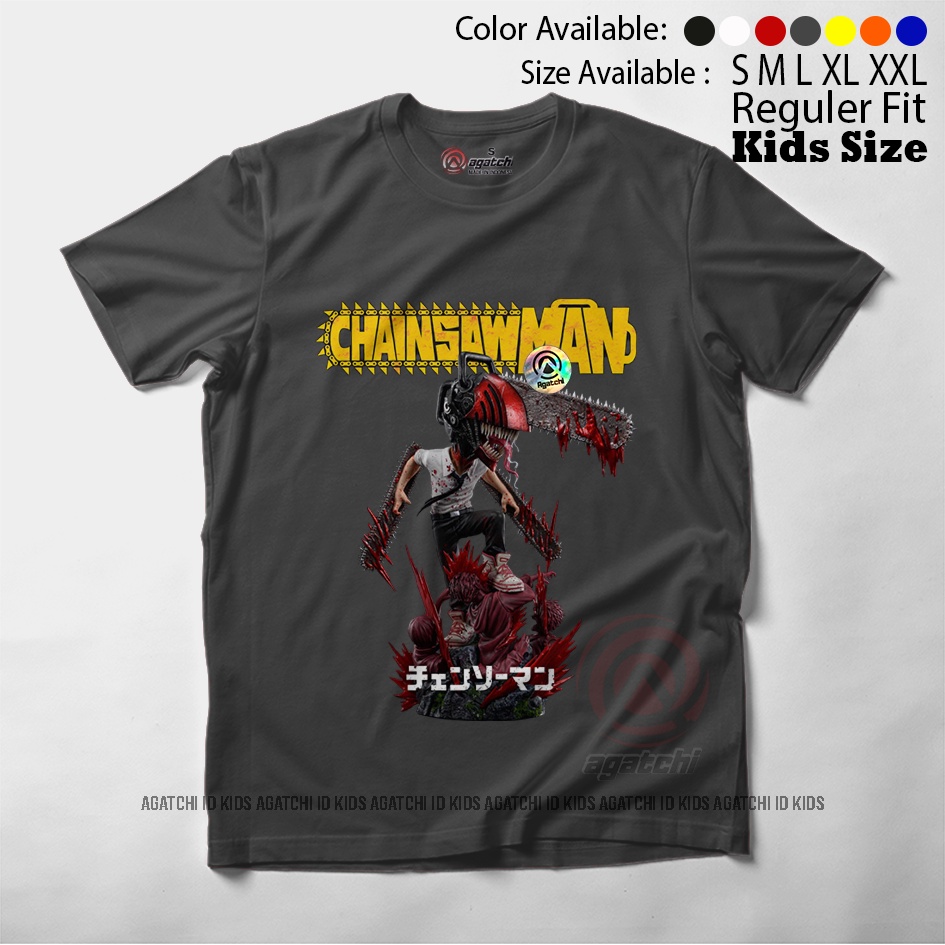 Baju Kaos Atasan Anak Laki - Laki Distro Anime Denji Chainsaw Man