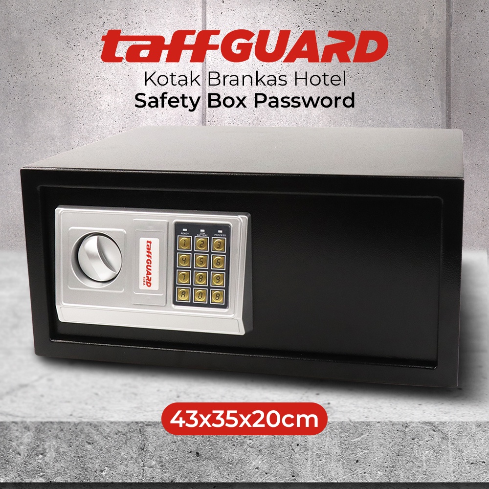 Kotak Brankas Hotel Safety Anti-theft Box Password 43x35x20cm - 43EA - 7RTHGFBK Black
