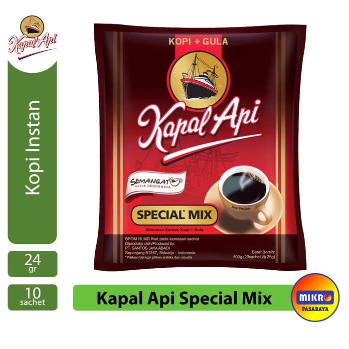 

Kopi-Bubuk- Kapal Api Special Mix 1 Renteng [25 Gram X 10 Sachet] -Bubuk-Kopi