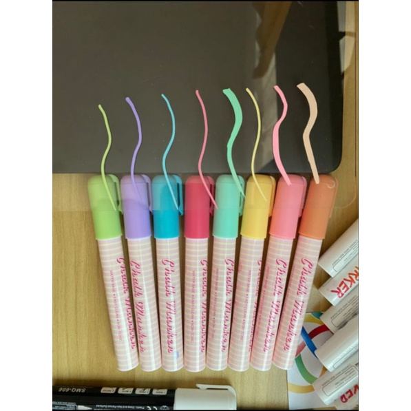 

kapur cair liquid chalk macaron pastel isi 8 warna magi untuk sekilah kaligrafi
