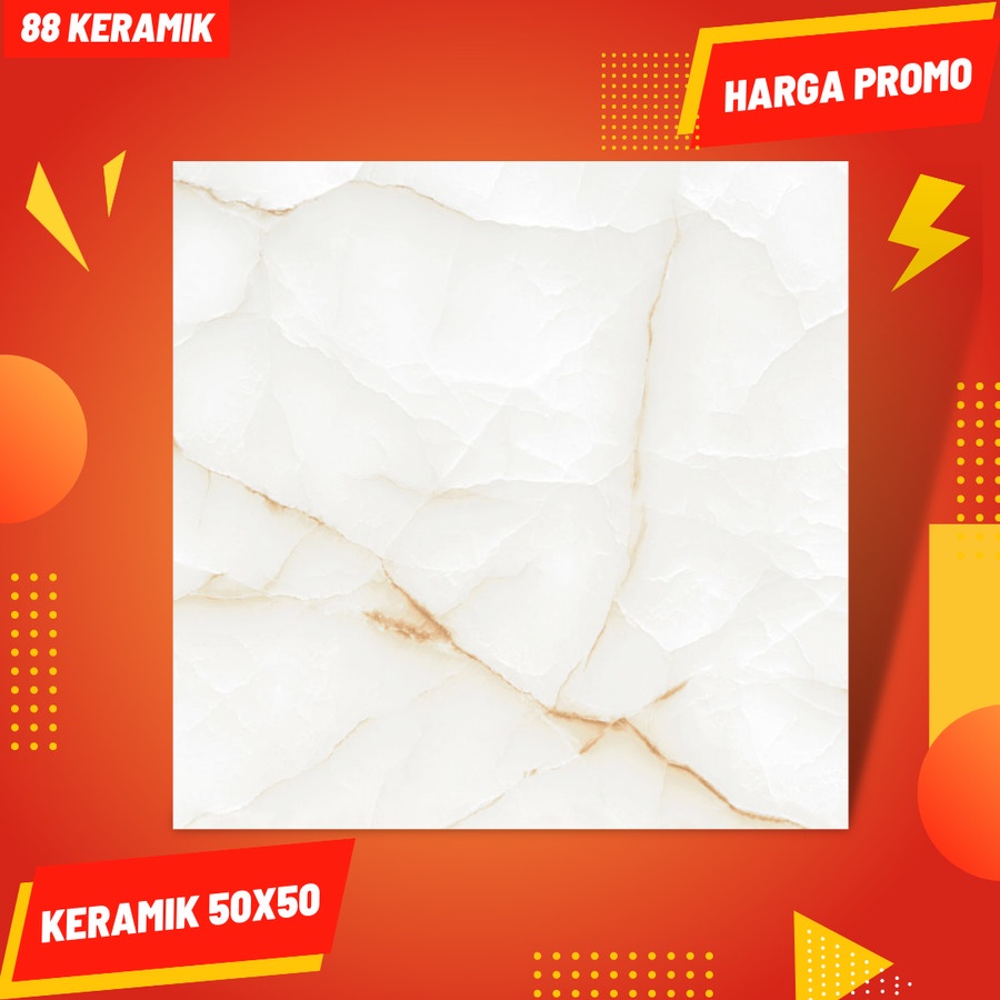 Jual Keramik Lantai 50x50 Putih Marmer Kilap Rimac | Shopee Indonesia