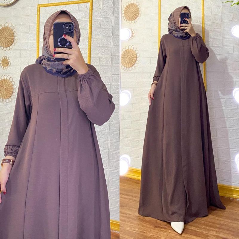 GAMIS TERBARU, Dress Maryam, Bahan Crinkle airflow premium, Gamis Crinkle Premium, Gamis