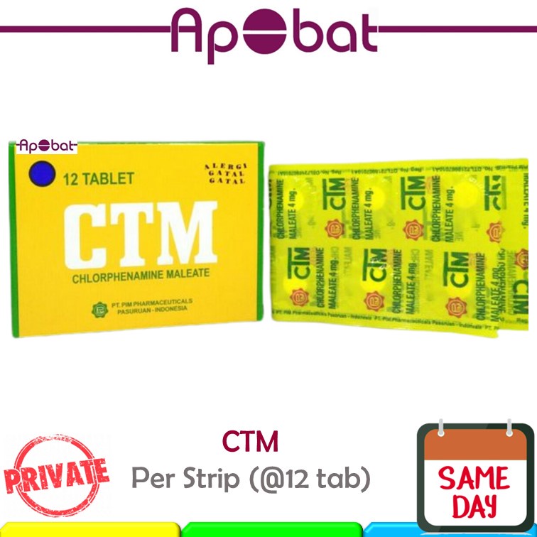 - ApObat - 1 kotak 12 tablet Original CTM Obat Alergi / Gatal / Susah Tidur Lelap STM Chlorphenamine