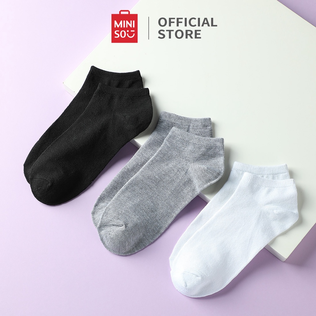 Miniso Kaos Kaki Wanita 6 Pasang Women Ankle Socks Solid Casual Kaos Kaki Mata Kaki Sport Kaos Kaki 