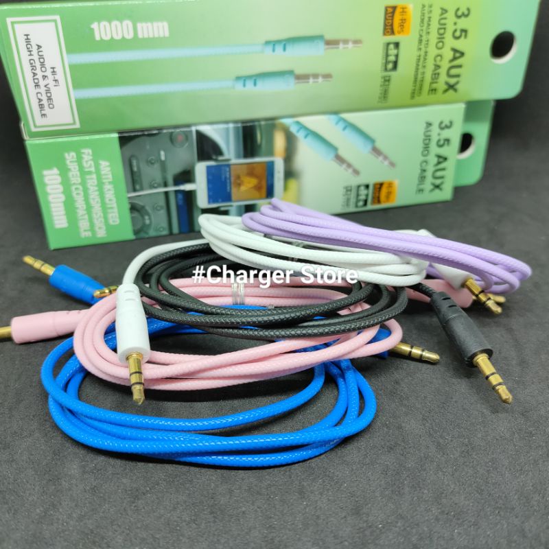 Kabel Aux 1 ke 1 Macaron / 3.5mm Aux Audio Cable Fast Transmission