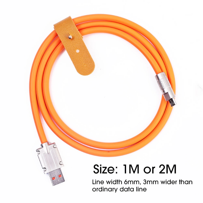 120w 4A Kabel Silikon Cair Pengisian Super Cepat/Kabel Data Micro USB Charger Untuk Android Zinc USB Line