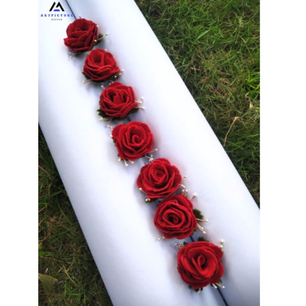 aplikasi bunga mawar flanel/hiasan bunga mawar flanel/bunga mawar flanel/bunga mawar