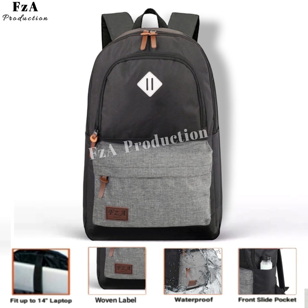 Tas Ransel  Punggung Distro Casual Pria Wanita / Tas Ransel Laptop Original FzA FREE Tas Waistbag Trendy BLG