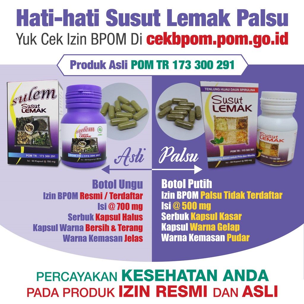 DIET AMPUH Kapsul Sulem Susut Lemak Suplemen Kesehatan Suplemen Diet Pelangsing Herbal 100% ORI