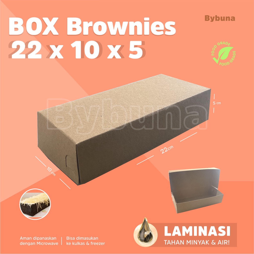 

DUS BOX BROWNIES 22 x 10 x 5 KRAFT LAMINASI