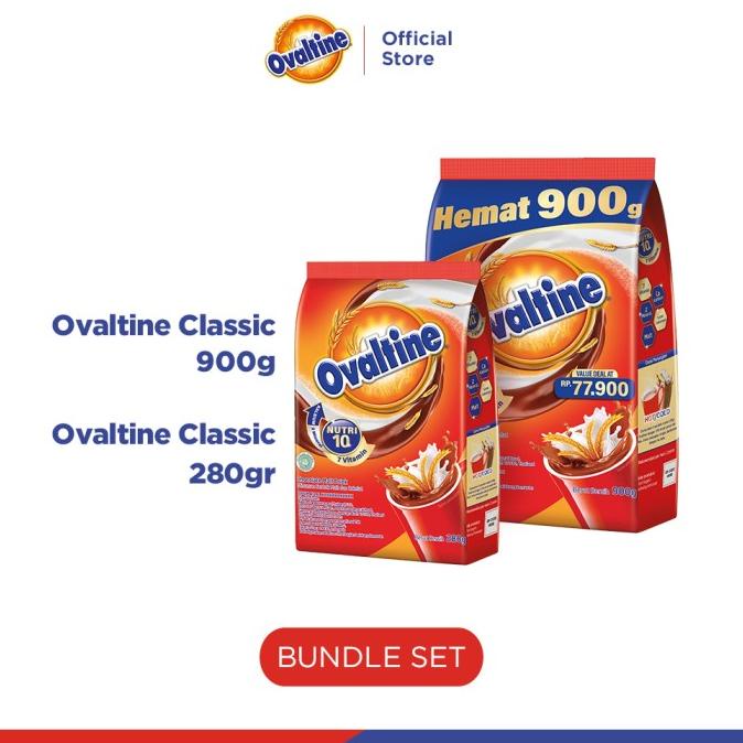 

[Paket Bundle] Ovaltine Classic 900g dan Ovaltine Classic 280g TERLARIS TERPERCAYA ORIGINAL
