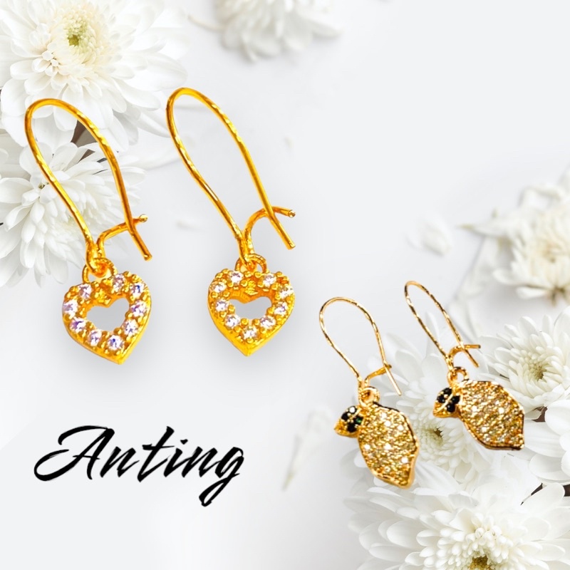 TIARA// anting wanita //anting gantung//anting permata //perhiasan//anting//