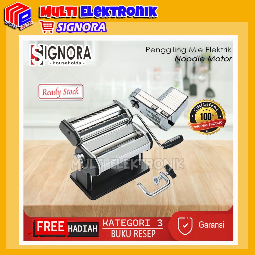 Alat Giling Mie Elektrik / Noodle Maker Motor Signora Bonus Hadiah dan Buku Resep