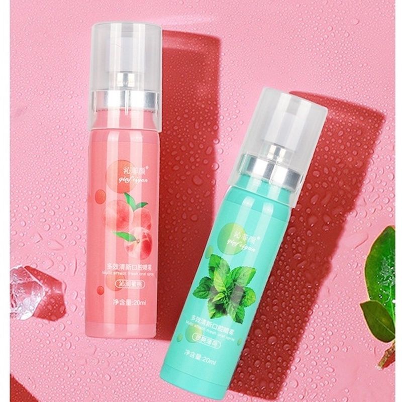 Qin Fei Yan Mouth Spray Penyegar Nafas Mulut Menghilangkan Bau Mulut Rasa Mint &amp; Rasa Persik / Penyemprot Mulut Penghilang Nafas Bau Mulut / Spray Penghilang Bau Mulut / Spray Penyegar Mulut Rasa Mint / Spray Penyegar Mulut Rasa Persik / Parfum Mulut