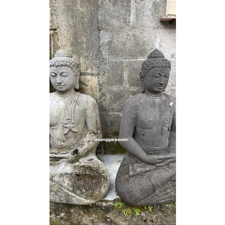 Patung Buddha Batu candi Batu hitam tinggi 85 cm