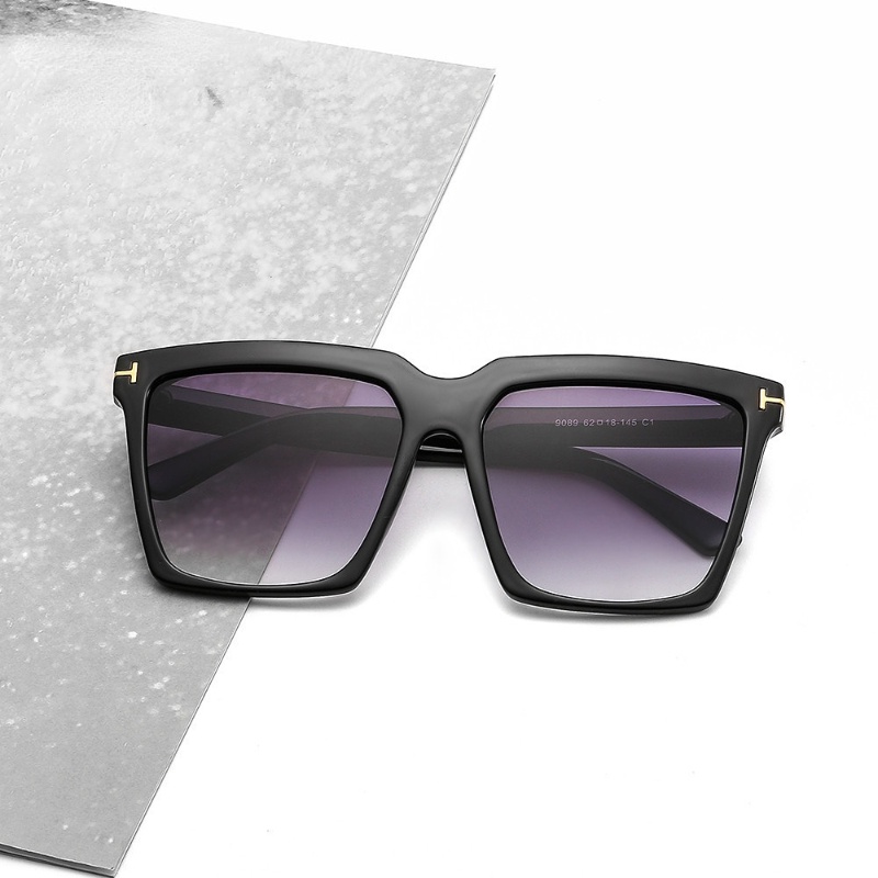 (YUZHU) Ins Fashion T-shaped Oversized Frame Square Sunglasses New Fashion Gradient Shade Sunglasses Women