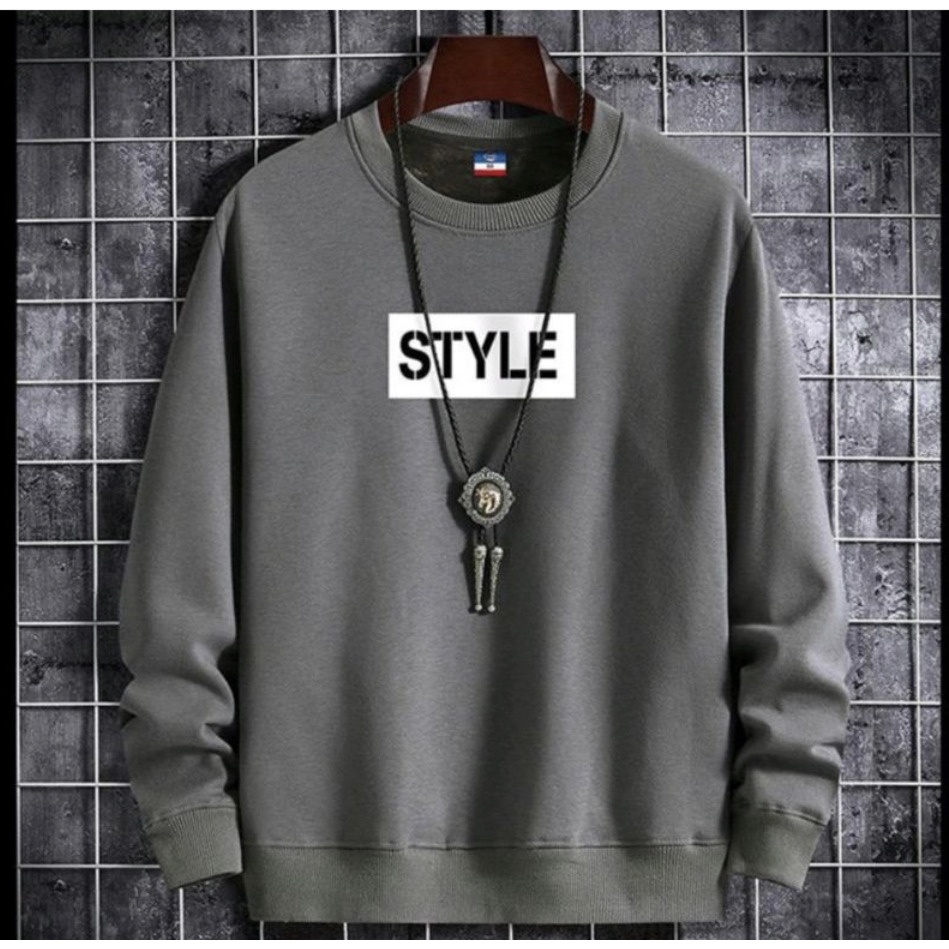 STYLE Sweatshirt Basic II Sweater Crewneck Print DTF II Sz M - XL Anak &amp; Dewasa ( Pria &amp; Wanita )