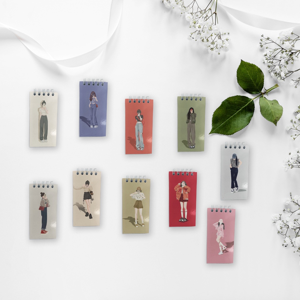 

Note Book Spiral Mini (5 x 10.5 cm) Edisi Gambar Girly / Buku Catatan Kecil Lucu / Notebook Seminar Custom