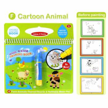 Buku Mewarnai Magic Water Book Mainan Edukasi Doodle Book Painting Set dengan Spidol Buku Gambar Air Ajaib / Buku Mewarnai Ajaib Anak Paud Tk Sd / Buku Mewarnai Anak Ajaib Tahan Air Murah / Buku Mewarnai Cat Air Anak Magic Water Drawing Painting Book