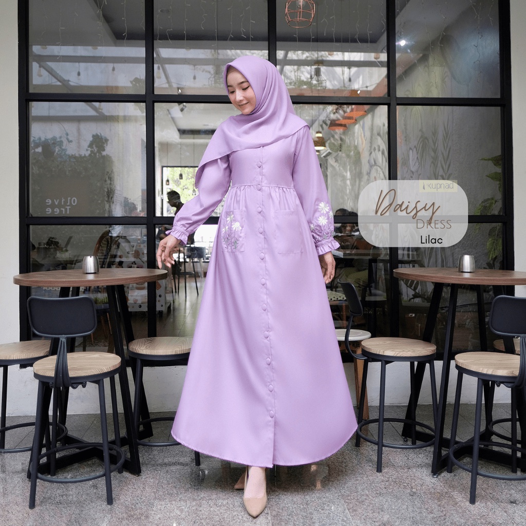 KUPNAD Gamis Katun Premium Toyobo  bordir bunga esther - Daisy Dress