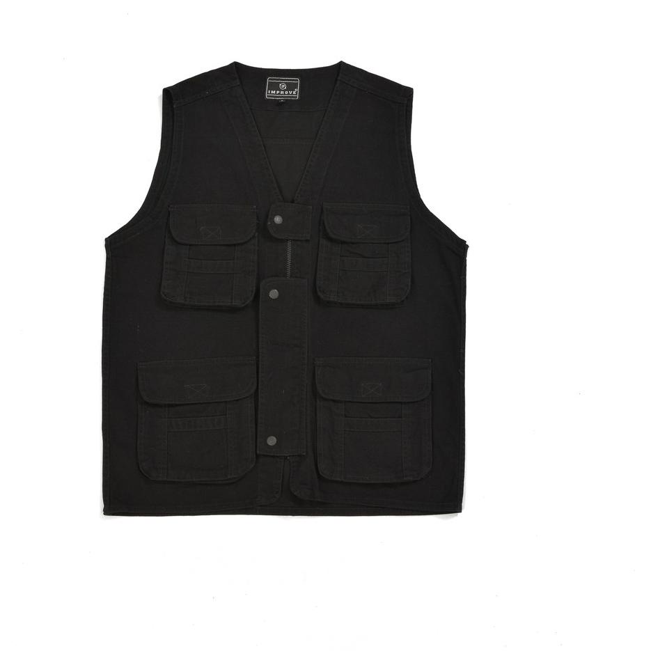 Rompi Kanvas Pria Lapangan Sosial Wartawan Tactical Outdoor Rompi Sosial Mancing JEEP Vest Safety