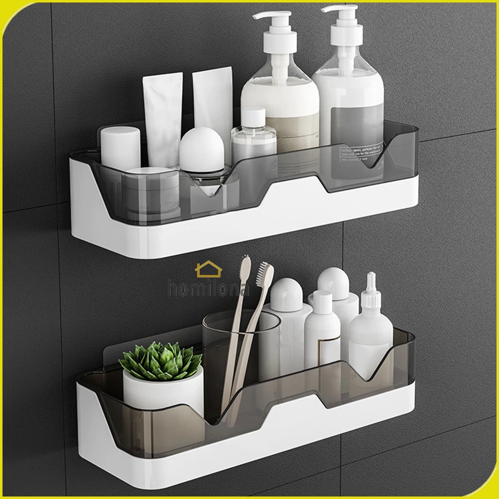 Hoomall Rak Gantung Kamar Mandi Organizer Storage Rack E1924 Black