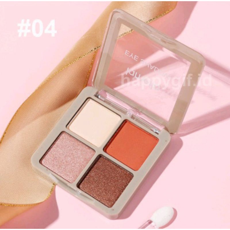 LAMEILA Eyeshadow 4 warna (New) Kombinasi Glitter City Tahan Lama LA006