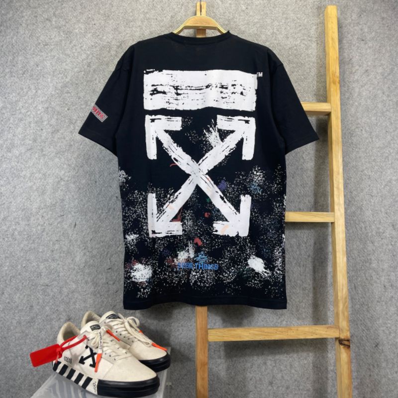 KAOS PENDEK T SHIRT OFF WHITE GALAXY MIRROR FULL TAG