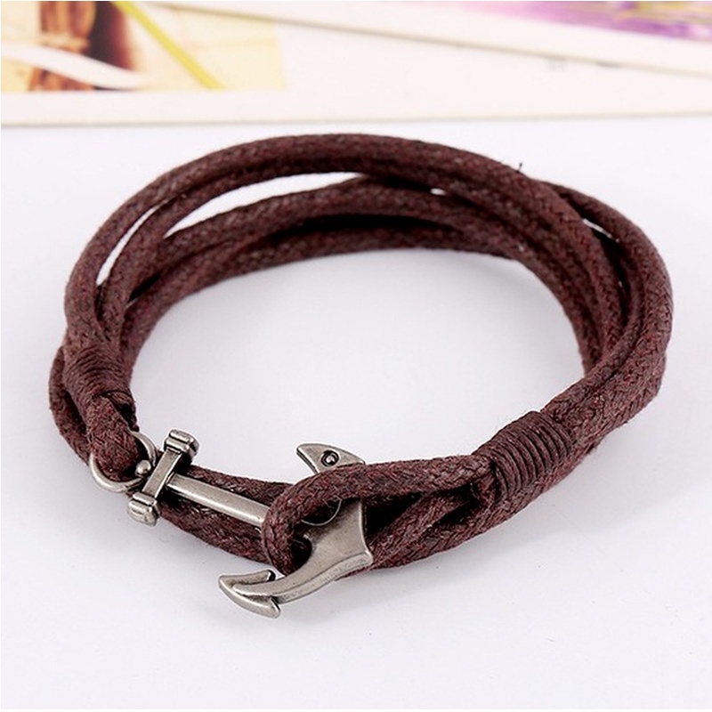 [Z H Jewelry] Gelang Tangan Stainless Steel Multi-Lapisan Kulit Fashion Pria/Aksesoris Perhiasan Pesta