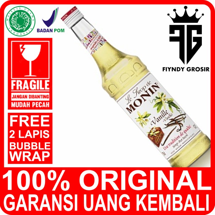 

VANILLA SYRUP 700ml merk MONIN / Sirup / Cafe / Monin / Kedai / Kopi