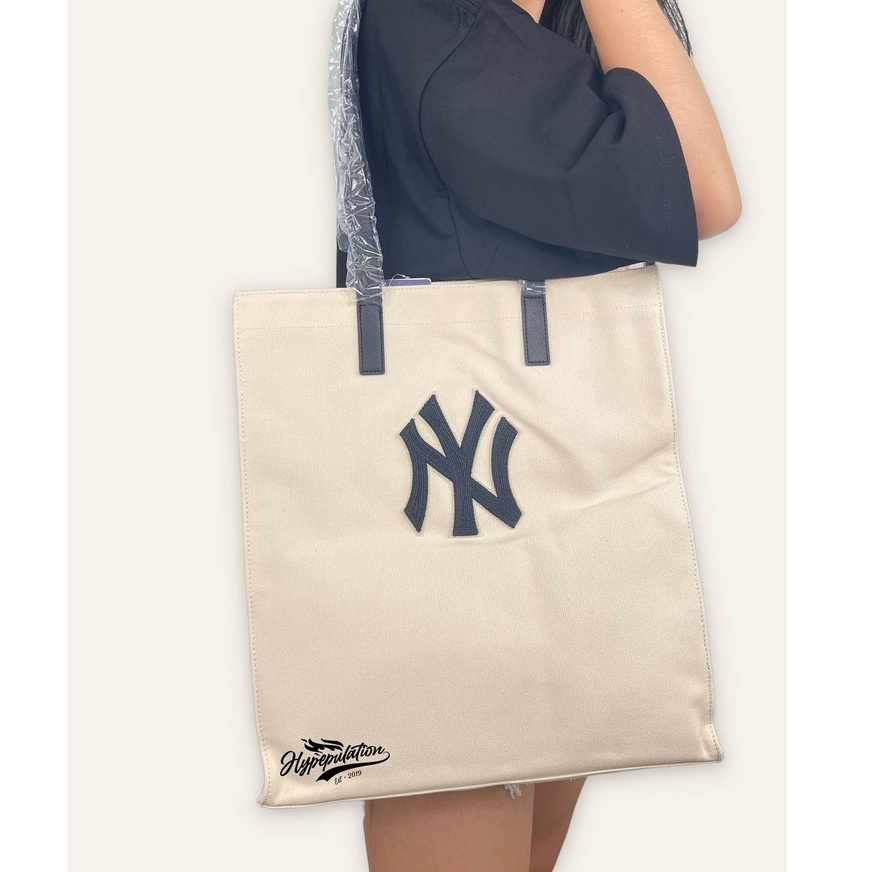 MLB NY Logo Light Cream Tote Bag ORIGINAL