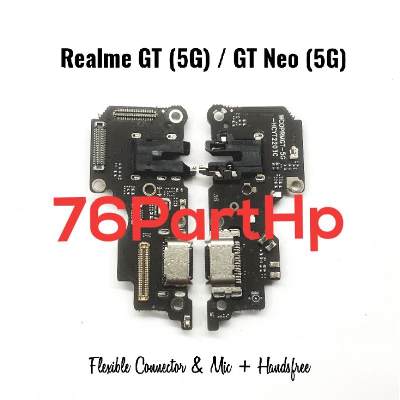 Ori Flexible papan PCB connector charger mic Handsfree Realme GT (5G)