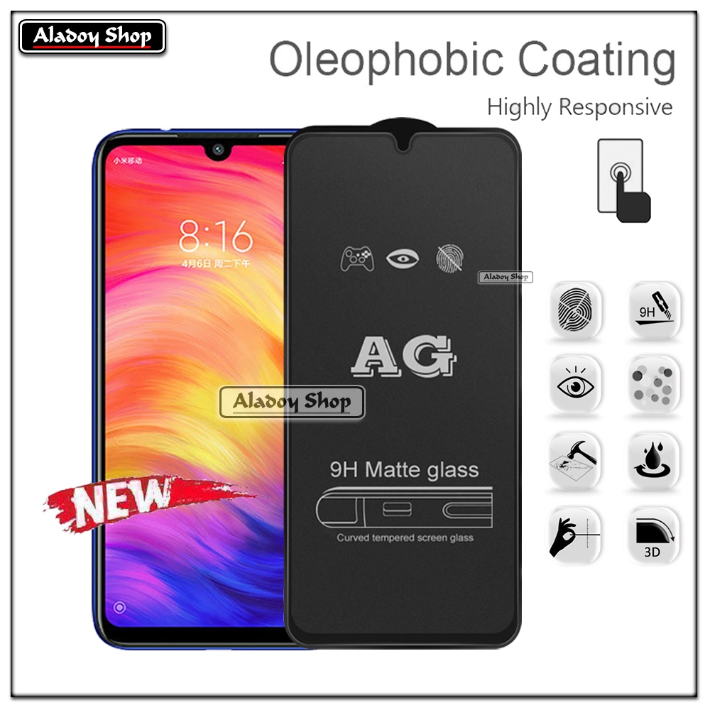 Paket 3IN1 Tempered Glass Layar Matte Anti Glare XIAOMI REDMI NOTE 7/7 PRO Free Tempered Glass Camera dan Skin Carbon