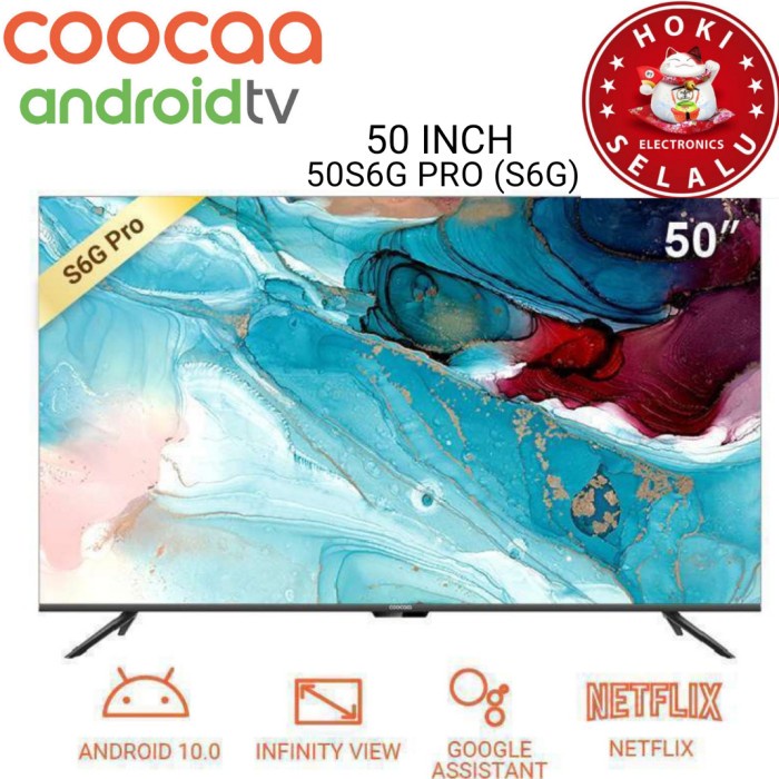 paling diminati] led tv android 10 coocaa 50 inch 50" 4k smart 50s6g pro