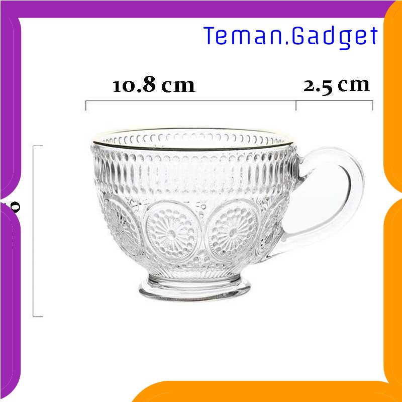 TG - DPR Taiyanghua Gelas Cangkir Minum Sun Flower Retro Pattern 325ml - C1